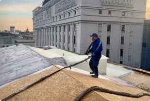 Гидроизоляция кровли Министерства Обороны полимочевиной RIBERG PM 2 S